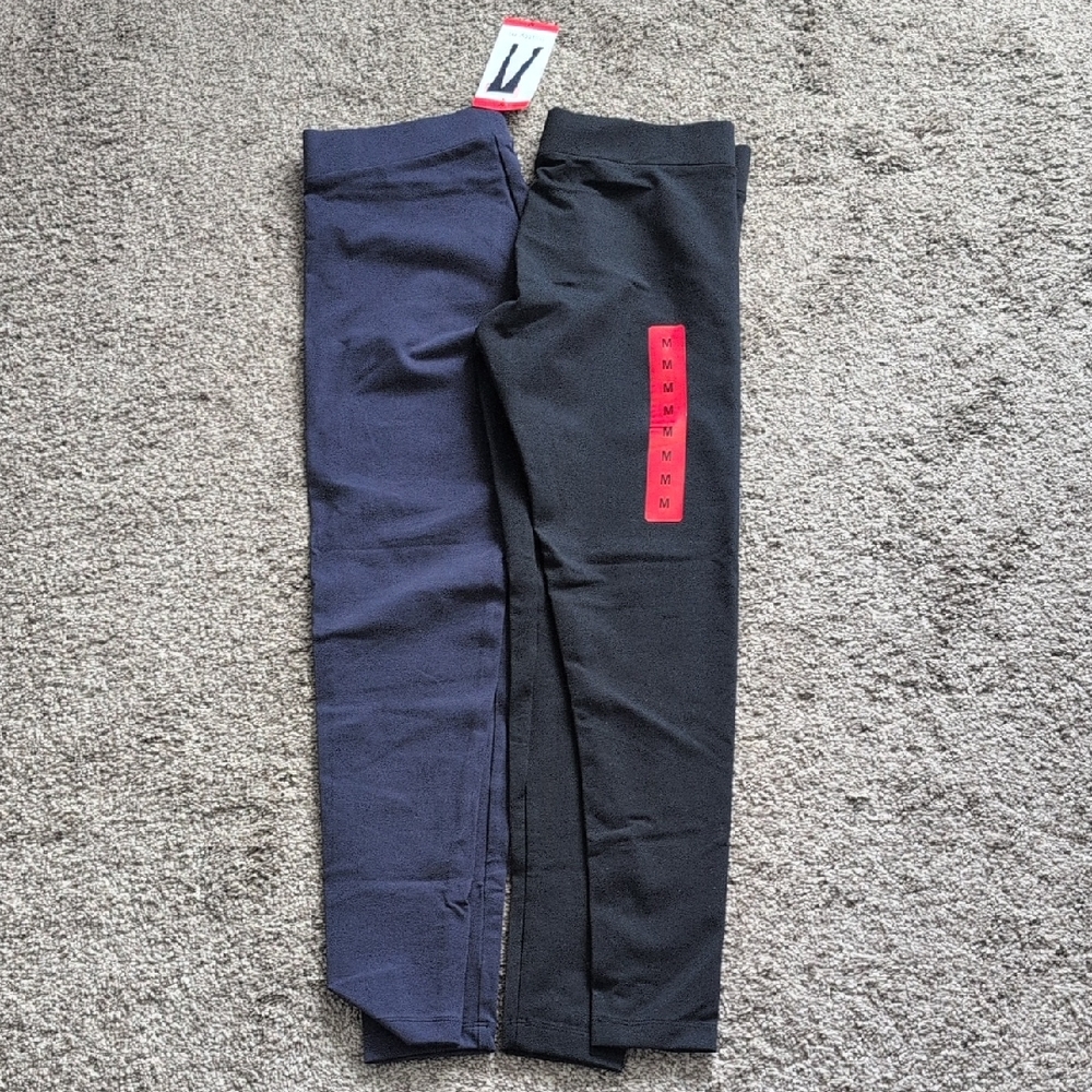 Black and Navy Ponte Leggings Medium